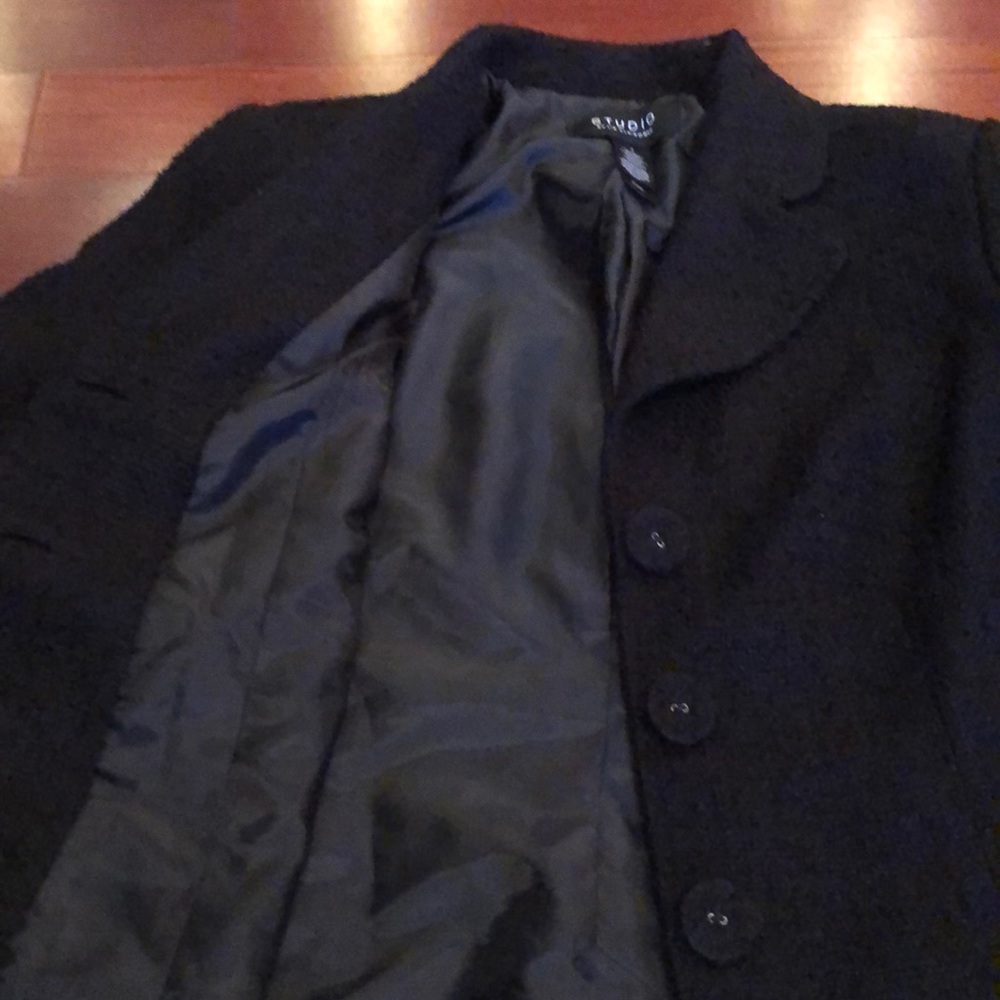 Texture Pattern Black Jacket Formal Work Attire - image 4